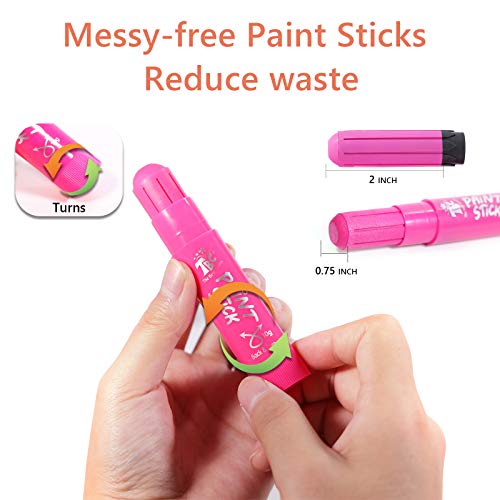 TBC The Best Crafts Paint Sticks for Kids Ages 2-8, 12 Classic Colors | Washable, Non-toxic, Tempera Paint Sticks for Crafts, Art Supplies, and Birthday Gifts - color: 12