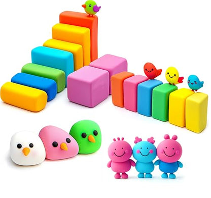 Kneaded Erasers for Artists Drawing No Smudge 12 Pcs Moldable and Kneadable Gum Eraser Clay for Sketching – Fun Pencil Erasers for Kids Bulk Classroom Gifts for Students