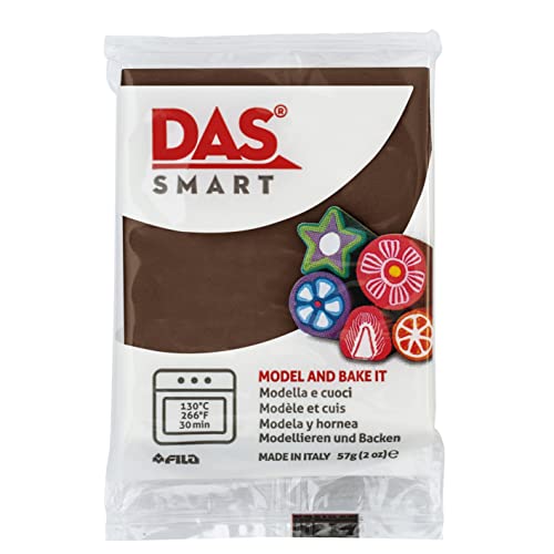 DAS Smart Polymer Clay, Chocolate, 57G —Oven Bake Clay, Pliable Polymer Clay Set for Molding and Sculpting, Baking Clay for Students and Adults - color: Chocolate