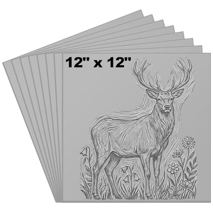 Yeaqee 4 Pcs 12 x 12 Inch Linoleum Blocks for Printmaking, Gray - color: Gray, size: 12 x 12 Inch