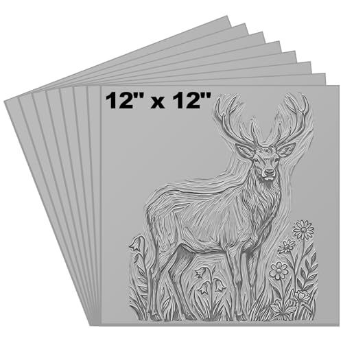 Yeaqee 8 Pcs 12 x 12 Inch Linoleum Block Rubber Carving Block Soft Linocut Blocks Large Linoleum Sheet Unmounted Lino Plates for Engraving Art Project Printmaking Artist Studio Supplies, Gray - color: Gray, size: 12 x 12 Inch