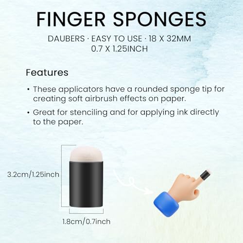 40 Pieces Sponge Daubers W/Storage Case - Great for Applying Ink, Chalk, Paint, and More to Your Projects - Fits Over The Finger and Makes Blending Accuracy Easier - color: Black