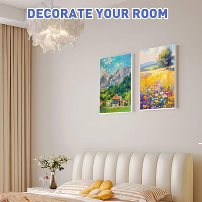 ESRICH 12x16 Stretched Canvas for Painting, 5 Pack Blank Canvases for Painting -5/8 in Profile Primed Cotton Painting Canvas for Oil & Acrylic Paint - size: 5Pack-12x16 Canvas