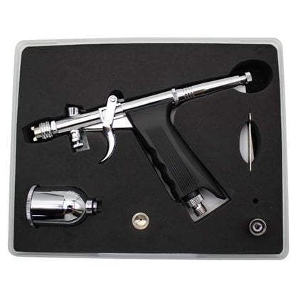 Uouteo Airbrush Kit, Airbrush Trigger Gun with 0.3mm Fan Spray Cap/Needles/Nozzles, 15 CC Cup for Painting Model Nails Cake Makeup - color: 217BA 0.3mm Airbrush Kit