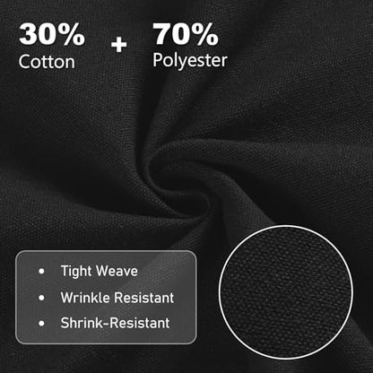 12oz Heavy Duty Canvas Fabric, 59" W Natural Cotton Duck Cloth 3 Yards - color: Black, size: Pre Cut - 3 Yards