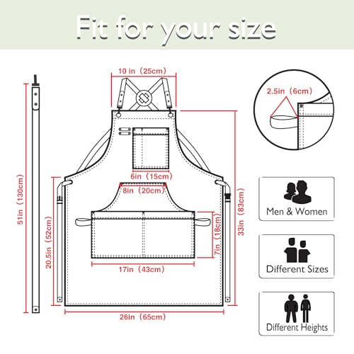 Kitchen Apron, Work Apron, Canvas Apron, White - color: White