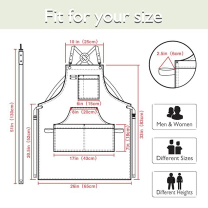 Kitchen Apron, Work Apron, Canvas Apron, White - color: White