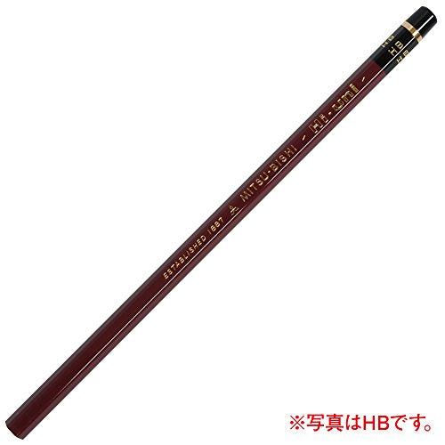 Uni Wooden Pencil, 3B, Box of 12 (HU3B) - style: 3B