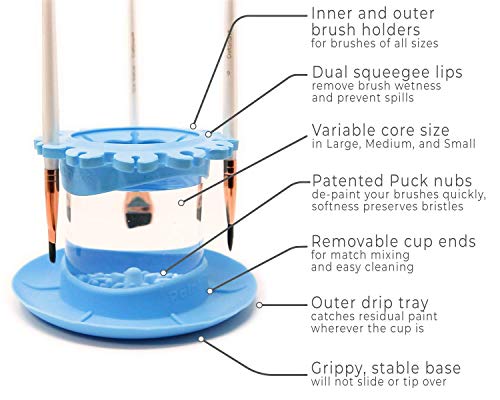 Ultimate Rinse Cup Paint Brush Cleaner, Mug (4 in), Blue | Non-Spill Paint Water Cup & Brush Cleaner, Brush Holder, Squeegee Lips & Drip Tray, Acrylic, Watercolor, Art Supplies - color: Blue, size: Mug