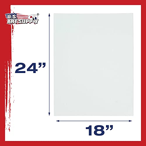 U.S. Art Supply 18 X 24 Inch Art Canvas Board Panels 4 Pack - 8 Ounce Heavyweight Cotton Acid Free Canvases for Painting Acrylics and Watercolor (1 Case of 4 Single Canvas Painting Panels) - size: 18" x 24"
