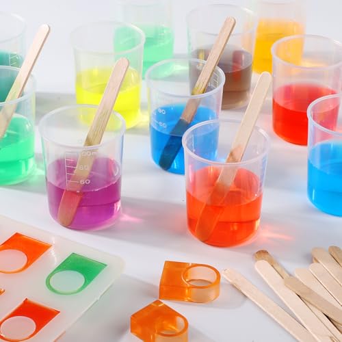90PCS Epoxy Mixing Cups Kit, 40PCS 100ml Disposable Graduated Cups Transparent Scale Cups with 50 Pack Wooden Stirring Sticks for Paint Mixing, Jewelry Making, Liquid Measuring - color: Clear cups+wooden stick, size: 100ml