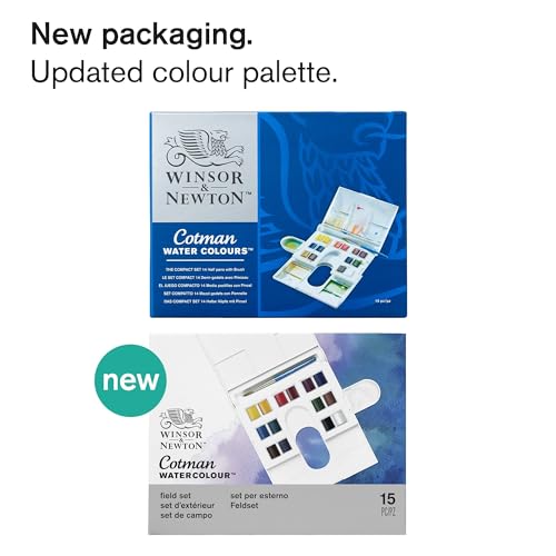 Winsor & Newton Cotman Watercolor Paint Set, 14 Half Pan Field Set - style: 14 Half Pan Field Set