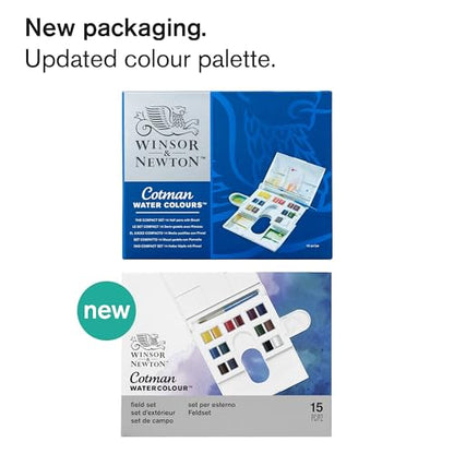 Winsor & Newton Cotman Watercolor Paint Set, 14 Half Pan Field Set - style: 14 Half Pan Field Set