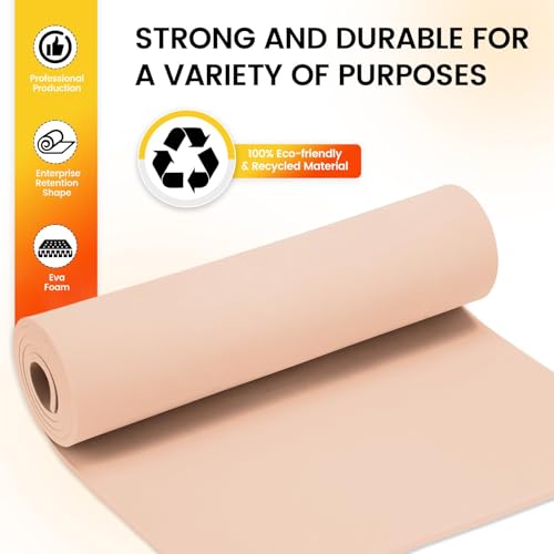 Do²ping Beige Eva Foam Sheets Roll, 3mm EVA Craft Foam 49''x13.5'' High Density 86kg/m3 for Halloween Cosplay DIY - color: Beige, size: Thickness 3mm