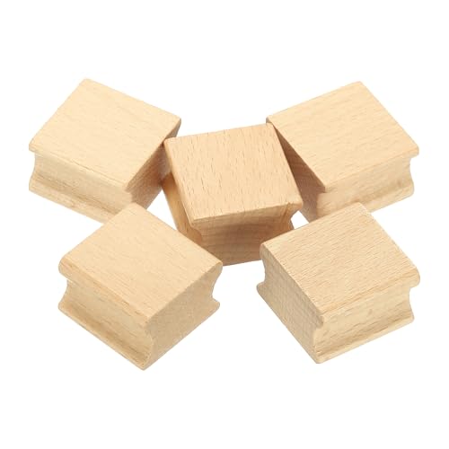 PATIKIL 30x30mm Blank Wood Rubber Stamp Mounts, 5Pcs Wooden Rubber Stamp Handle Hard Wooden Blocks for Making DIY Crafting, Brown - size: 30x30mm