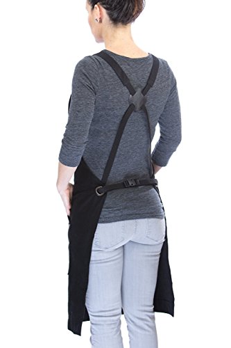 Hudson Durable Goods - Professional Grade Chef Apron for Kitchen, BBQ & Grill - color: Black