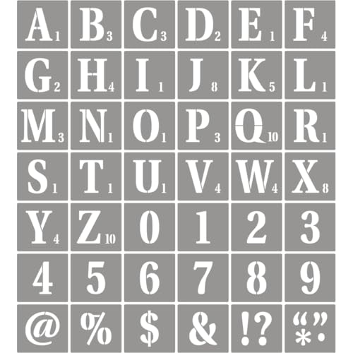 1 Inch Letter Stencils for Painting - 42 Pack Scrabble Alphabet Letters Numbers Templates with Signs for Painting, Reusable Scrabble Tiles Stencils for Chalkboard Wood Crafts & Wall Decor - size: 1 Inch