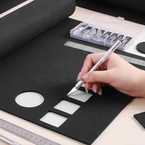 DIYASY 2 Pack EVA Foam 2mm, 49 x 13.5in Black EVA Cosplay Foam Roll Large | Premium Foam Sheet for Crafts DIY Projects Cosplay Costume High Density