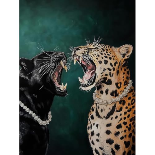 Cheetah Diamond Art Kits for Adults, Diamond Painting Kits for Beginner DIY | Leopard Diamond Dots Full Drill Crafts for Gem Art Dot Art for Adults Home Wall Decor for Teens Boys Girls 12x16 inch - color: DP-86