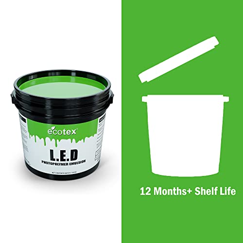 Ecotex® LED Green Pre-Sensitized Photo Emulsion - Silk Screen Emulsion, Gl | Premixed And Pre-Sensitized Photo Emulsion - No Diazo Needed, Ultra Durable, 12 Month Shelf Life, Made In The USA - Gallon - size: Gallon - 128 oz.