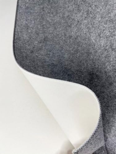 Easyou Calligraphy and Painting Mat Desk Pad Felt Reversible 50% Wool Mat Grey&White 40cmx80cm/15.8" x31.6 Thick Double Side - color: Reversible Grey&white 40cmx80cm/15.8"x31.6"