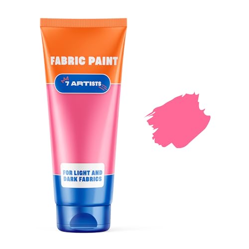 Pink Fabric Paint 2 fl. oz Tube – Permanent Fabric Paint Pink for Clothes | Textile Clothing Paints for Cotton and Synthethic Fabrics, Furniture Upholstery, Shoes, Sneakers, T-Shirt, Tote Bags - color: Pink 2 fl. oz