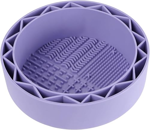 Pen Brush Washer, Watercolor Brush Cleaner, Silicone Brush Bowl Clean, Brush Holder Cleaner, Watercolor Painting Water Cup for Acrylic Oil Painti (1Pcs Purple) - color: Purple