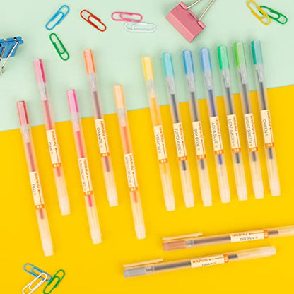 XSG Premium Gel Ink Pen Fine Point Pens Ballpoint Pen 0.5mm for Japanese Office School Stationery Supply24 Packs - color: 24colorful