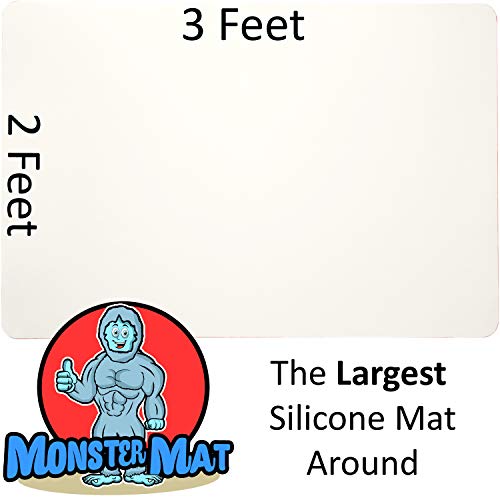 MonsterMat 36x24 Inch Extra Large Silicone Table Protector Craft Mat for Painting, Clay, Projects, Arts and Crafts and More. Easy Clean Up and Rolls for Storage. Largest Mat Available - color: Translucent