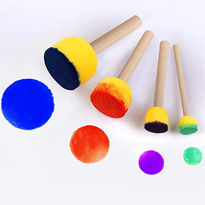 30 Pcs Round Sponges Brush Set, Round Sponge Brushes for Painting, Paint Sponges for Acrylic, Painting Tools for Kids Arts and Crafts (4 Sizes) (Pack of 3) - size: 30 PCS (Pack of 3)