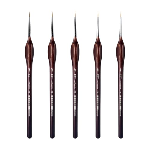 XDT#729 Artist Micro Detail Paint Brush, Small Detail Painting Brushes 5 Piece #00000 Set，Acrylic Watercolor Oil, Fine Detailing Painting, Art, Scale Models - size: 5Pc Pack #5/0