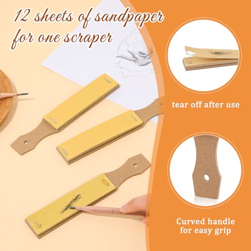 Pencil Sandpaper Sharpener Blocks, 3 PCS Sandpaper Block for Drawing Crayons Charcoal Sharpener Sketch Pencil Sharpeners Lead Pointer Art Drawing Tool for Pastel Sticks for Artist Sketch Beginner