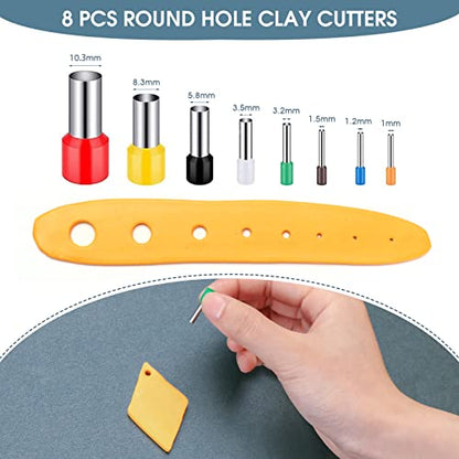 Clay Earring Making kit,32 Cutters,24 Clay,30 Hooks&Rings,Gift Box for Teen