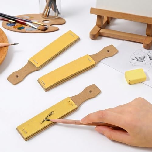 Pencil Sandpaper Sharpener Blocks, 3 PCS Sandpaper Block for Drawing Crayons Charcoal Sharpener Sketch Pencil Sharpeners Lead Pointer Art Drawing Tool for Pastel Sticks for Artist Sketch Beginner