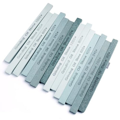 Sharpening Stone Sticks,14pcs Flat Square Green Carbon Oilstone Sanding Stone for Sharpening Cutting tools, Honing Steel Tool (5.9 * 0.47 * 0.24Inch) - size: 5.9*0.47*0.24Inch