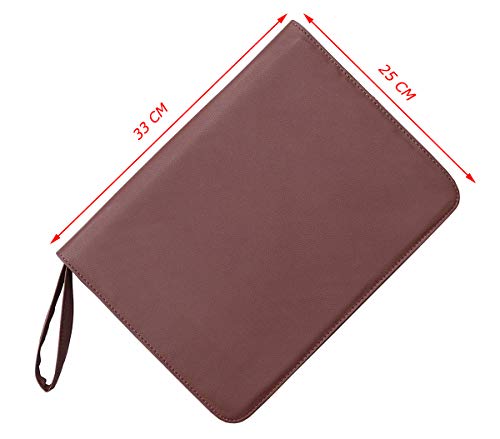 erofa 48 Fountain Pen Case, Rollerball Pen Holder PU Leather Bag Pouch Large Capacity for Your Collection - Brown - color: Brown-PU Leather