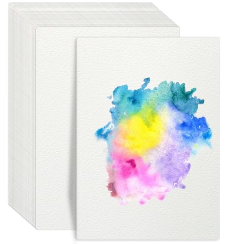 120 Sheets Watercolor Paper, 5" x 7" 140 lb/300 GSM Heavyweight Cold Press Thick Watercolor Paper Bulk White Water Color Paper for Artists Watercolor Drawing - size: 5 x 7 Inch