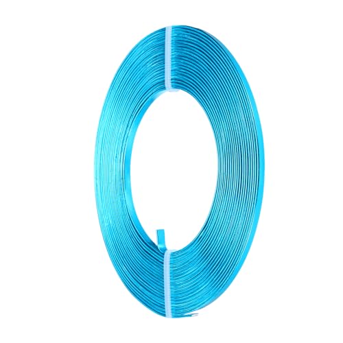 MECCANIXITY Aluminum Flat Wire, 3mm 18 Gauge Bendable Nose Wire Soft Craft Jewelry Wire for Jewelry Making Handmade Crafts DIY Bezel Sculpting, Sky Blue - color: Sky Blue