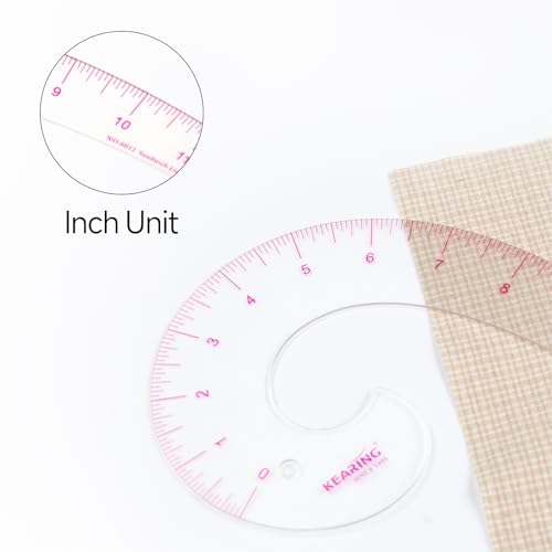 KEARING 12" Comma French Curve Ruler - Clear Plastic Sewing Pattern Making - style: 6012(12")