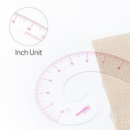 KEARING 12" Comma French Curve Ruler - Clear Plastic Sewing Pattern Making - style: 6012(12")