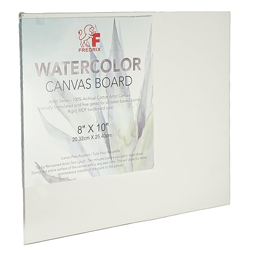 FREDRIX Artist Series Primed Watercolor Archival Canvas Board, 8" x 10" - size: 8" x 10"