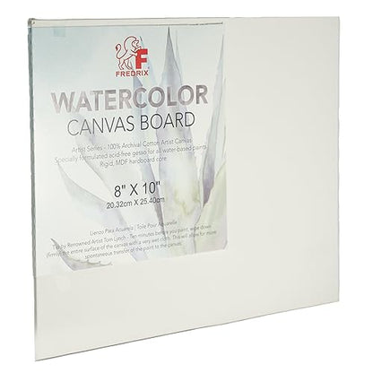 FREDRIX Artist Series Primed Watercolor Archival Canvas Board, 8" x 10" - size: 8" x 10"