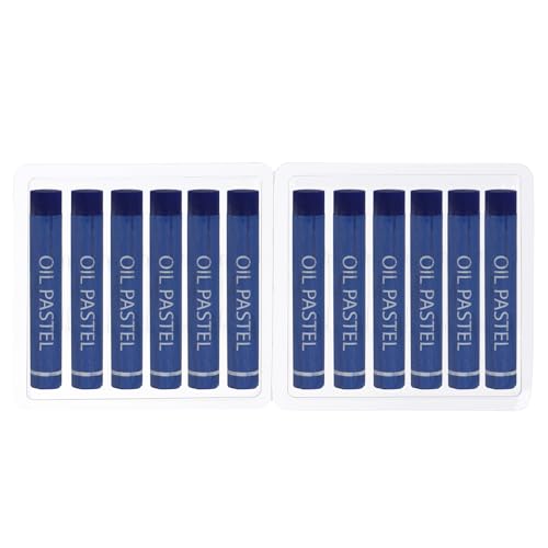 PATIKIL Dark Blue Oil Pastels, 12Pcs Soft Oil Crayons Creamy Pastels Stick Art Supplies for Art Painting Drawing Blending Graffiti for Artists Beginners - color: Dark Blue