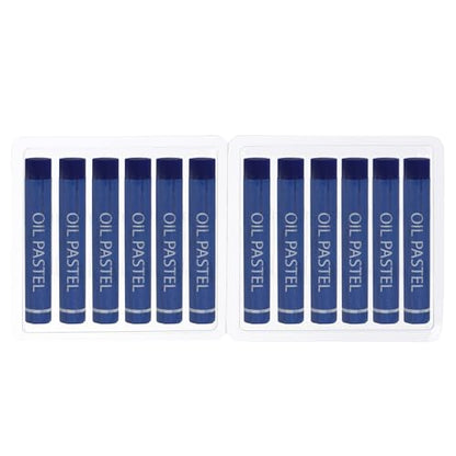 PATIKIL Dark Blue Oil Pastels, 12Pcs Soft Oil Crayons Creamy Pastels Stick Art Supplies for Art Painting Drawing Blending Graffiti for Artists Beginners - color: Dark Blue