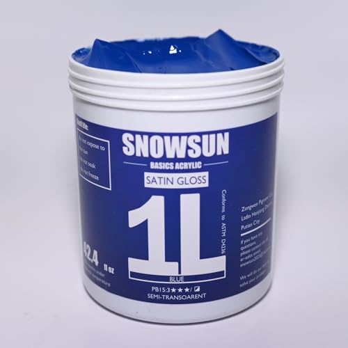 SNOWSUN Heavy Body Acrylic Paint, 1L (40oz) Bulk Robin Blue - Non Toxic Artist Grade Thick Paint for Canvas, Wood, Ceramic & Crafts - color: blue