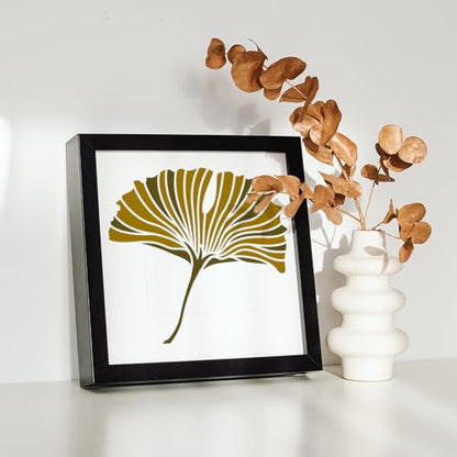 MAYJOYDIY Ginkgo Leaf Stencils, 4 Pieces Multi-Size Templates, 11.8x11.8 to 5.9x5.9 inches, Reusable PET Painting Templates for Wall Art - color: Ginkgo Leaf