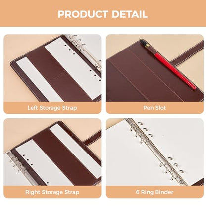 Lightwish Watercolor Sketchbook, 100% Cotton 300gsm Cold Press, 5.8" x 8.2", 20 Sheets, A5 Binder Bound & Refillable, Acid Free Paper for Artists, Adults, Students, Travel Art Journal - color: British Retro - Brown