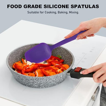 NileHome 6 Pieces Silicone Spatula Set with Silicone Brush,Multicolor - color: Multicolor
