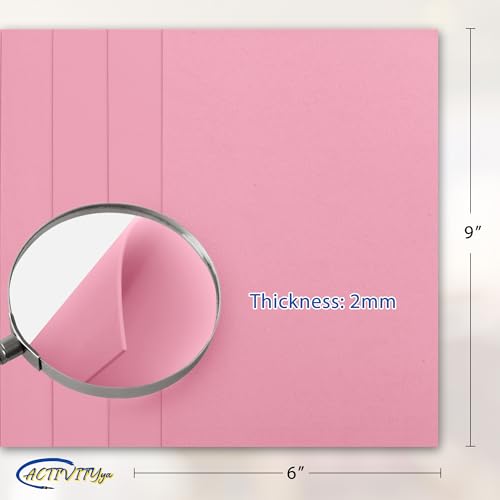 Pink EVA Foam Sheets, 6 x 9 Inch, 2mm Thick – Foam Paper for DIY Arts and Crafts, School Projects, and More – 8 Pack - color: Pink