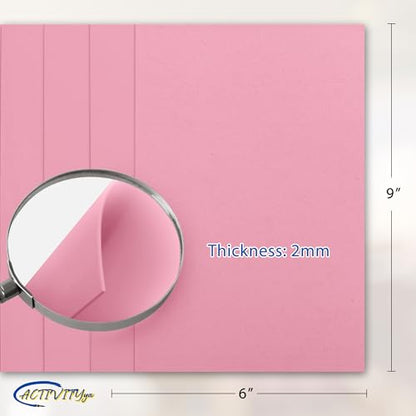 Pink EVA Foam Sheets, 6 x 9 Inch, 2mm Thick – Foam Paper for DIY Arts and Crafts, School Projects, and More – 8 Pack - color: Pink